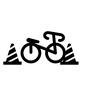 自転車 自転車,駐輪,自転車,乗り物,コーン,三角コーン,スペース,横向き,側面,駐輪スペースのシルエット素材