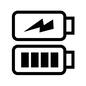 充電 充電中,フル充電,充電,バッテリー,満タン,稲妻,電池,残量,電池残量,アイコンのシルエット素材