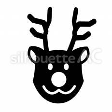 トナカイ トナカイ,角,丸鼻のシルエット素材
