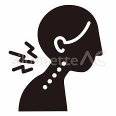 ストレートネック 首,背中,脊柱のシルエット素材