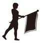 入場 入場 運動会,体育祭,入場,人,人物,男の子,代表選手,旗,フラッグ,フリンジのシルエット素材