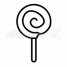 ぐるぐるキャンディ　白抜き キャンディ,菓子,棒のシルエット素材