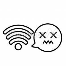 Wifi接続障害 電波,通信,接続のシルエット素材