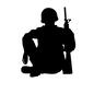 軍人 サバイバルゲーム,サバゲ,銃,武器,座る,人,人物,軍,軍隊,軍人のシルエット素材