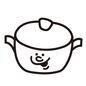 鍋 鍋 鍋,なべ,両手鍋,調理道具,調理グッズ,笑顔,笑う,顔,かわいい,簡単のシルエット素材