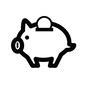 ブタの貯金箱 ブタの貯金箱 ブタの貯金箱,貯金箱,硬貨,コイン,マネー,金銭,通貨,古銭,貯める,貯蓄のシルエット素材