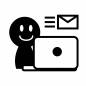 メールを送信する人 メール,受信,パソコン,封筒,発信,画面,通知,送信,連絡,人物のシルエット素材