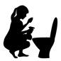 トイレ掃除 トイレ掃除 清掃,掃除,人,人物,ポーズ,動作,全身,仕事,主婦,家政婦のシルエット素材