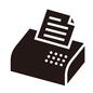 FAX FAX,ファックス,ファクシミリ,生活家電,卓上ファックス,書類,用紙,仕事道具,ビジネスアイテム,仕事グッズのシルエット素材