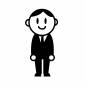 スーツ姿の男性　全身 ビジネス,スーツ,会社員,社会人,ネクタイ,立つ,身だしなみ,仕事,勤務,就職のシルエット素材