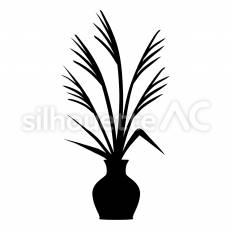 花瓶の中のススキ ススキ,植物,花瓶のシルエット素材