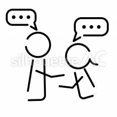 会話　男性 ピクトグラム,ピクトサイン,アイコンのシルエット素材