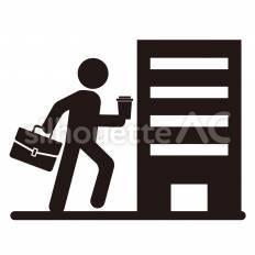基本　出社 出社,ビル,歩くのシルエット素材