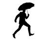 雨の日　男性 人物,男性,走る,カサ,傘,梅雨,雨,雨天,雨降り,降水のシルエット素材