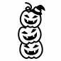 ハロウィンかぼちゃ　重ねる ジャックオランタン,かぼちゃ,野菜,実,顔,彫刻,重ねる,縦,怖い,不気味のシルエット素材