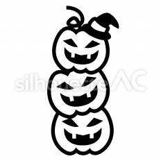 ハロウィンかぼちゃ　重ねる ジャックオランタン,かぼちゃ,野菜のシルエット素材