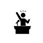 選挙演説 選挙演説 手をあげる,選挙,選挙演説,演説,話す,スピーチ,マイク,立候補者,1人,正面のシルエット素材