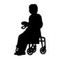 手押し車に座る人 手押し車,カート,車椅子,座る,休憩,介護用品,お年寄,お年寄り,年寄り,老人のシルエット素材