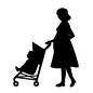 散歩 散歩 外出,お出かけ,散歩,ベビーカー,子供,お母さん,妊婦,マタニティ,横向き,歩くのシルエット素材