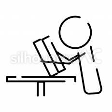 読書をする ピクトグラム,ピクトサイン,アイコンのシルエット素材