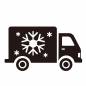 配送　クール宅配便 クール,宅配,トラック,雪,冷凍,運ぶ,サービス,荷物,アイコン,シンプルのシルエット素材