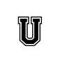 大学の校章 アルファベット,英語,大文字,大学,U,ワッペン,アイテム,校章,襟章のシルエット素材