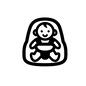 チャイルドシート チャイルドシート チャイルドシート,バウンサー,アイテム,人物,全身,赤ちゃん,正面,ベビー,乳児,新生児のシルエット素材