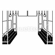 車内中吊り広告 車内,中吊り,吊るすのシルエット素材