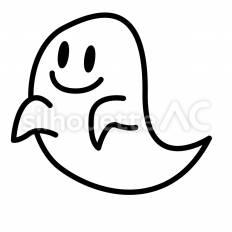 おばけ　白抜き おばけ,幽霊,浮くのシルエット素材