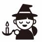 ロウソクを持つ女の子 ロウソクを持つ女の子 魔女,女性,女の子,仮装,ハロウィン,イベント,秋,10月,10月31日,季節のシルエット素材