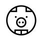 豚 豚 豚,ブタ,ぶた,動物,ピッグ,円,丸い,丸,正面,生き物のシルエット素材