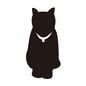 ネコ ネコ ネコ,ねこ,猫,座る,正面,1匹,首輪,飼い猫,鈴,ペットグッズのシルエット素材