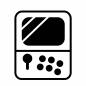 ゲームコーナー　白抜き ゲーム,コーナー,白抜き,筐体,画面,操作盤,ボタン,レバー,表示,枠のシルエット素材