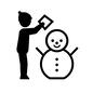雪だるま作り 雪だるま作り 冬,レジャー,行楽,旅行,スポーツ,ウインタースポーツ,人,人物,ピクトグラム,雪遊びのシルエット素材