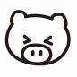 困った白いブタ ブタ,困る,辛い,焦る,動物,韓国風,1匹,顔,表情,かわいいのシルエット素材