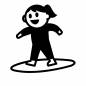 サーフィンをする人 女 サーフィンをする人 女 子供,女の子,観光,旅行,遊ぶ,海,立つ,ポーズ,楽しい,明るいのシルエット素材