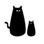 猫 猫 猫,ネコ,ねこ,親子,並ぶ,座る,動物,生き物,ペット,キャラクターのシルエット素材