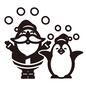 サンタクロース キャラ,サンタクロース,サンタ,ペンギン,並ぶ,バンザイ,雪,全身,キャラクター,クリスマスのシルエット素材