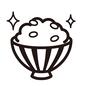 新米 新米 ピカピカ,ツヤツヤ,米粒,ごはん,ご飯,ライス,茶碗,山盛り,新米,米のシルエット素材