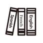 外国語の本 外国語の本 本,英語,フランス語,スペイン語,辞書,3か国語,背表紙,並べる,3冊,外国語のシルエット素材