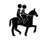 乗馬 乗馬 カップル,恋人,仲良し,夫婦,人物,人,男女,男,女,馬のシルエット素材