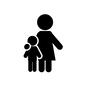 親子 ピクトグラム,親子,お母さん,子供,母親,母,ママ,肩を抱く,並ぶ,立つのシルエット素材