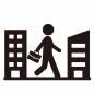 基本　転職 ビル,歩く,スーツ,出社,移動,会社,働く,ビジネス,求人,アイコンのシルエット素材