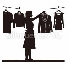 洗濯物を干す 洗濯物,物干し,ハンガーのシルエット素材