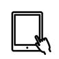 タブレット タブレット 画面,タブレット,端末,タブレット端末,スマホ,指,手,片手,右手,右指のシルエット素材