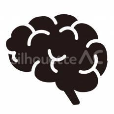 先端技術　人工知能 人工知能,脳,構造のシルエット素材
