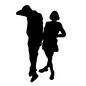 ふざけあうカップル ふざけあうカップル 喧嘩,反省,満足,女性優位,恋人,カップル,人物,人,全身,はしゃぐのシルエット素材