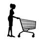 買い物 買い物 買い物,買い物カート,買い出し,スーパー,ショッピングセンター,カート,ショッピングカート,押す,パンプス,スカートのシルエット素材