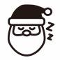 サンタクロース(眠り顔) サンタクロース(眠り顔) サンタクロース,クリスマス,人物,男性,おじいさん,眠り顔,zz,顎ひげ,帽子,三角のシルエット素材