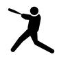 バッター バッター 野球選手,バッター,打つ,左打ち,人物,ピクトグラム,野球,スポーツ,全身,フォームのシルエット素材